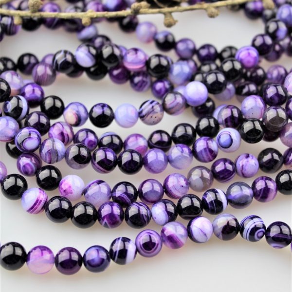 achát fialový korálky 8mm AKCIA! image