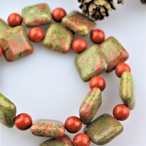 unakit + jaspis korálky mix AKCIA! image