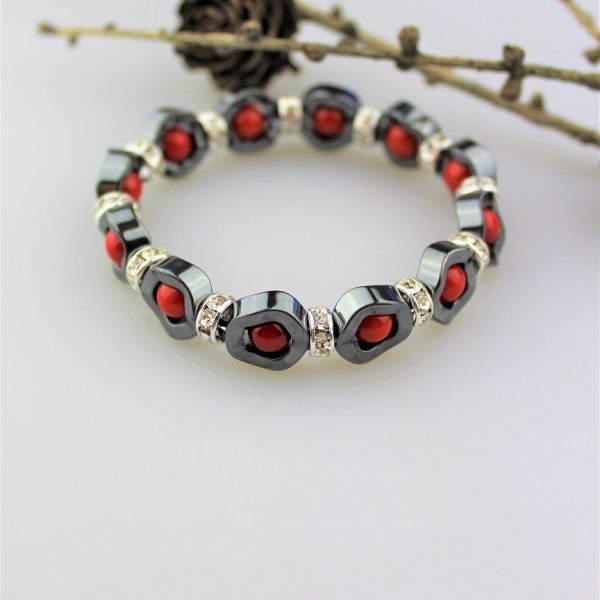 koral,hematit náramok luxusný image