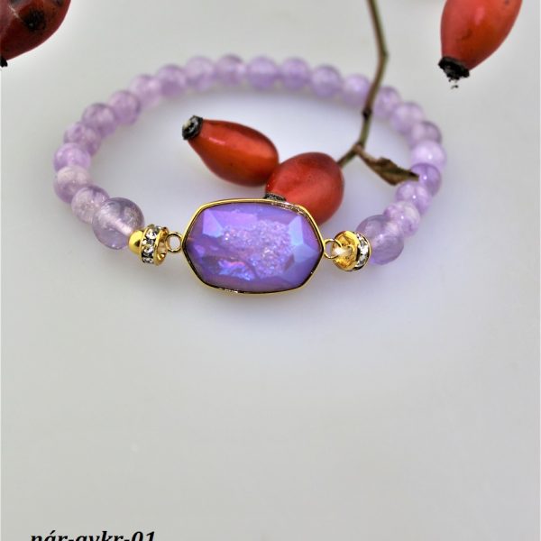 náramok achát drúza s ametystom image
