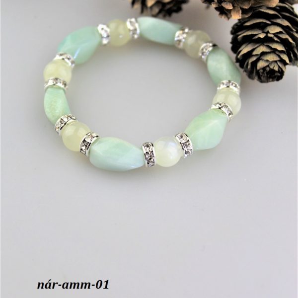 amazonit+mesačný kameň náramok image