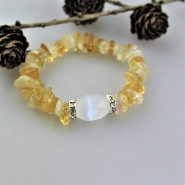 citrín a selenit náramok luxusný image