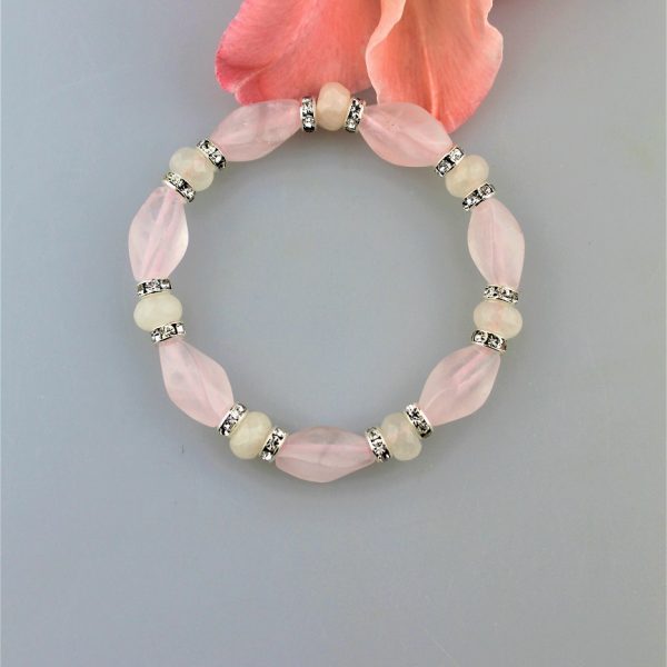 jadeit,ruženín náramok luxusný image