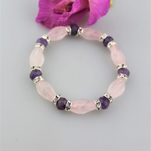 ametystový jadeit s ruženínom náramok image