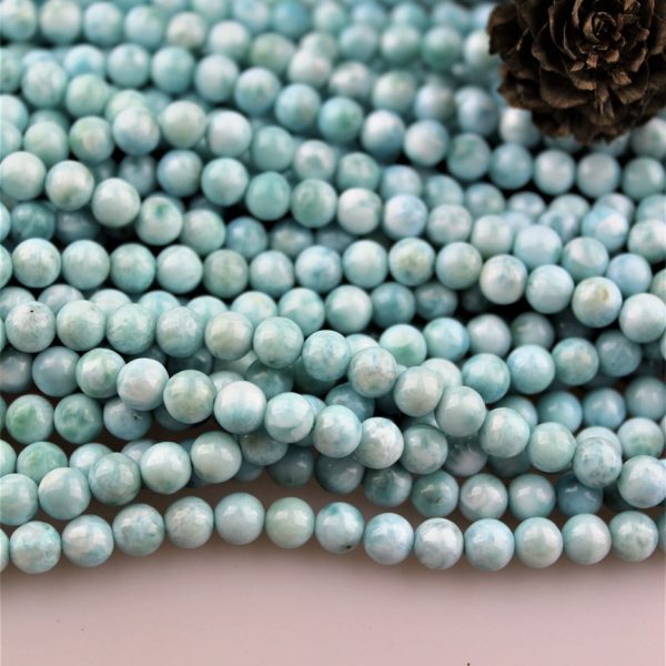 korálky larimar 6mm - celá šnúra image