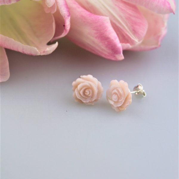 náušnice perleť ružová napichovacie image