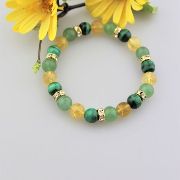 citrín,malachit,aventurín náramok image