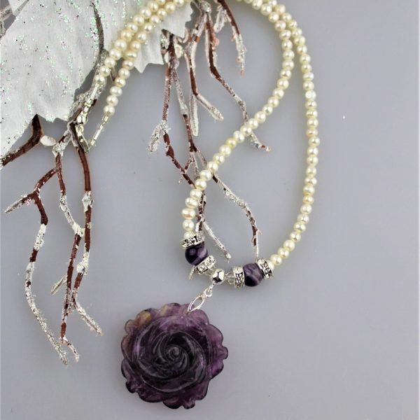 Luxusný náhrdelník perly,polodrahokamy image