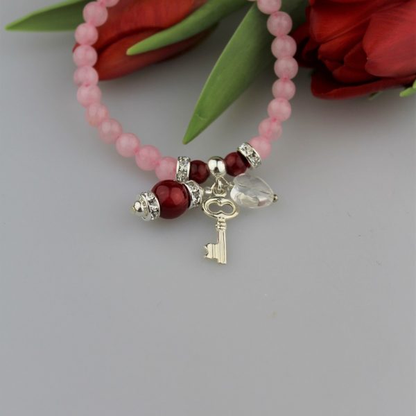 Ruženín koral a striebro náramok image