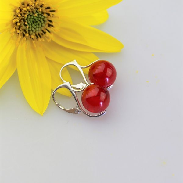 červený jadeit náušnice AKCIA! image