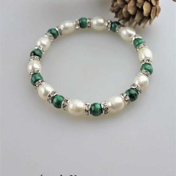 malachit perly náramok luxusný image