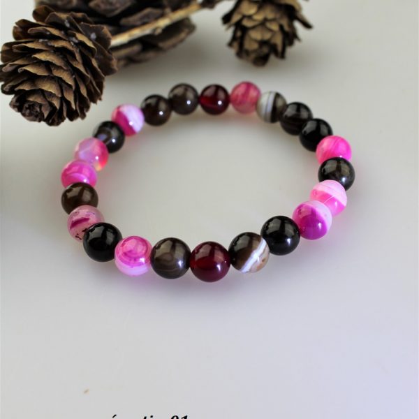 náramok achát ružovo-hnedý image