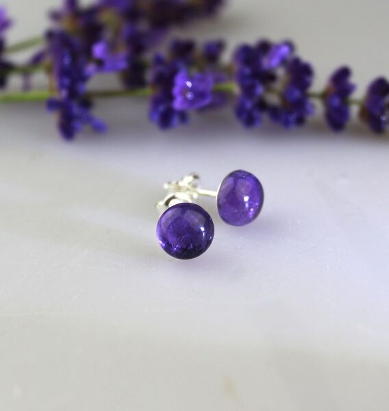 ametyst náušnice napichovacie- nau-amet-04