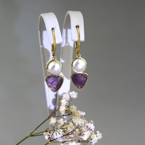 ametyst perly náušnice - nau-amet-04/2 image