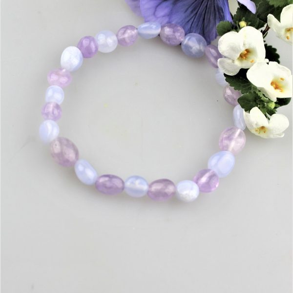 ametyst a chalcedón náramok AKCIA image