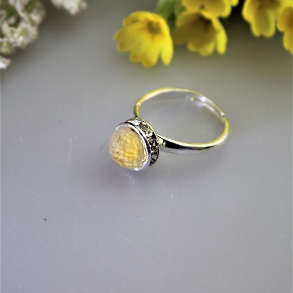 citrínový strieborný prsteň image