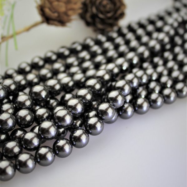 čierne perly korálky 8mm image