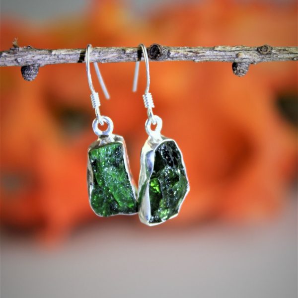 chromdiopsid náušnice v striebre AKCIA image