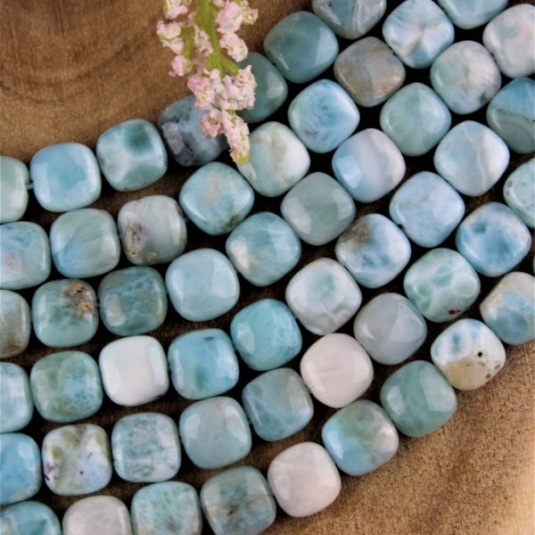 larimar korálky 8mm štvorčeky image