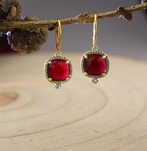 granátový achát náušnice v striebre - nau-gran-04