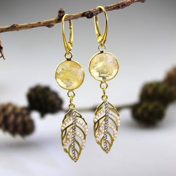 citrín náušnice luxusné - nau-cit-07 image