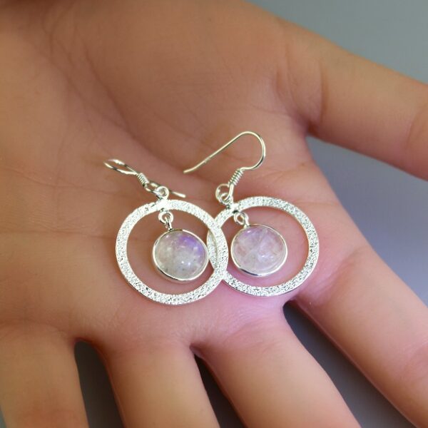 mesačný kameň náušnice striebro - nau-mes-01 image