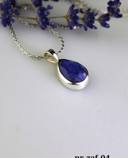 zafír prívesok v striebre + retiazka - pr-zaf-04 image