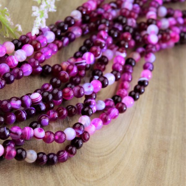 achát ružový korálky 6mm image