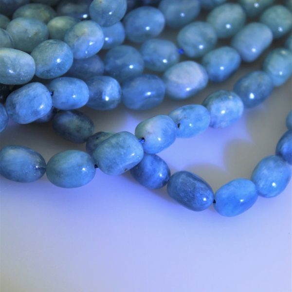 akvamarín 8/12mm nugety - šnúra image