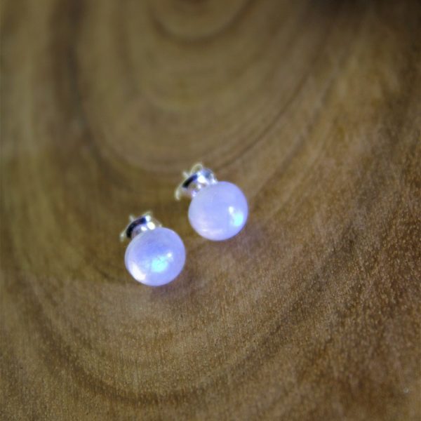 mesačný kameň náušnice napichovacie, striebro image