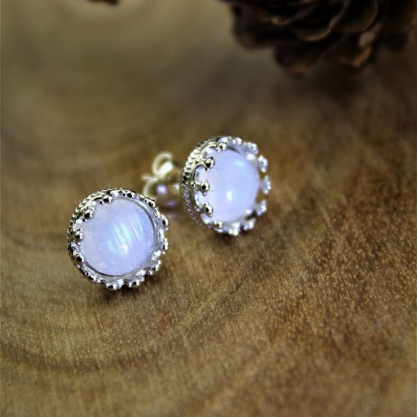 mesačný kameň dúhový náušnice image