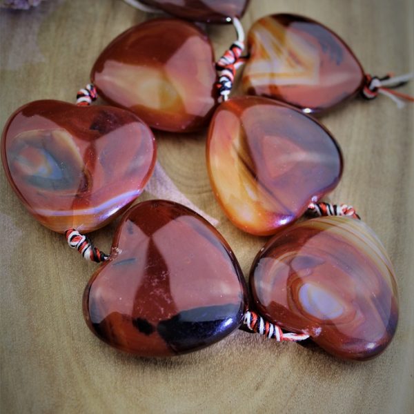 veľké srdcia achát - cena za 3ks image