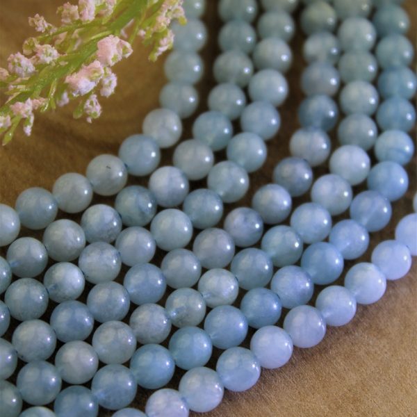 akvamarín 6mm korálky, A+ kvalita image