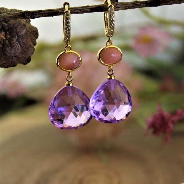 slnešný kameň,SW ametyst náušnice AKCIA! image