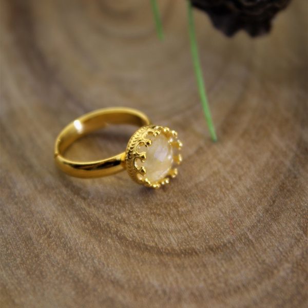 citrín prsteň pozlátené striebro image