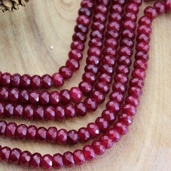 rubínový jadeit korálky 5x8mm brúsené image