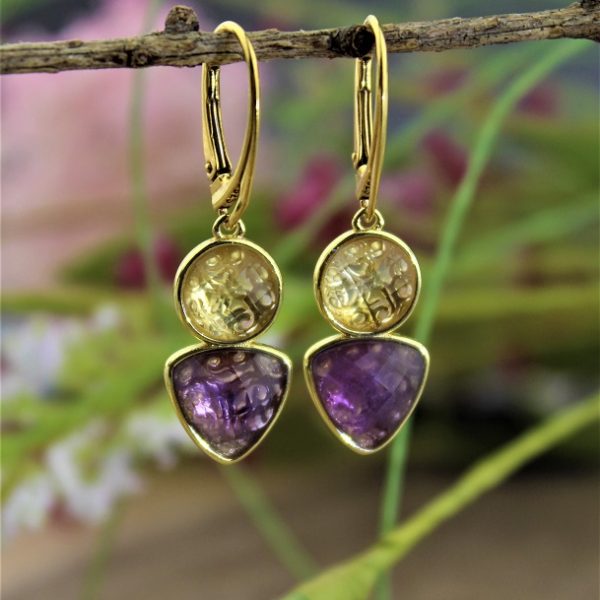 citrín,ametyst náušnice image
