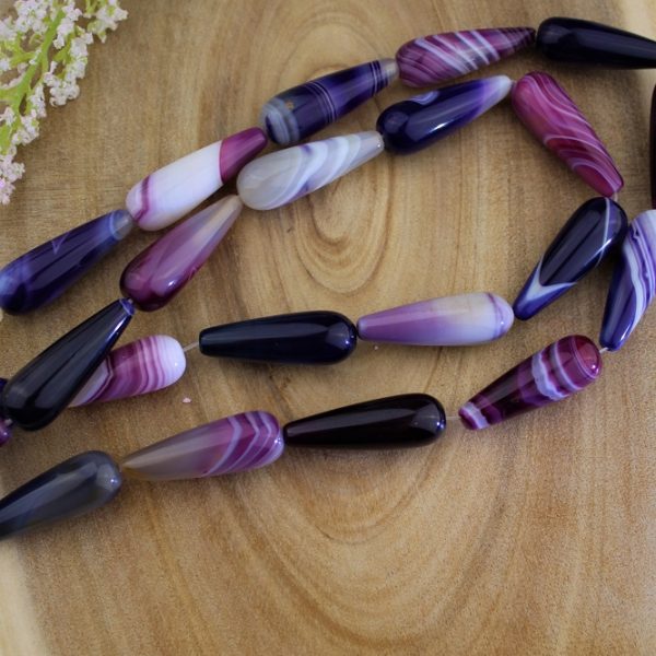 achát slzy 3+3ks mix, 10x30mm image