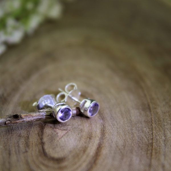 ametyst náušničky striebro image