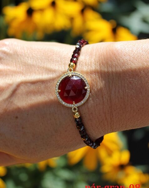 Granát s achátom náramok luxusný - nár-gran-08 image