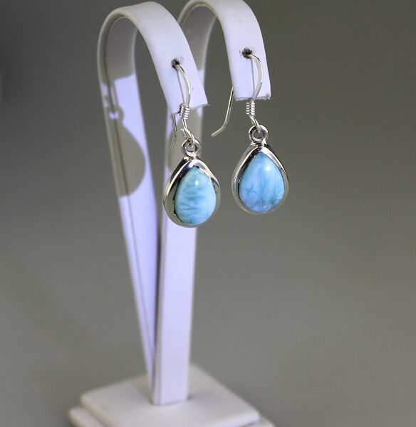 náušnice larimar strieborné - nau-lar-10