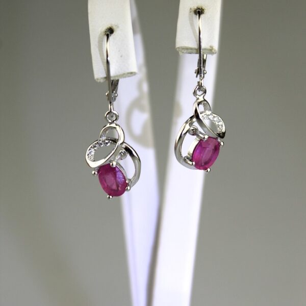 rubín náušnice strieborné - nau-rub-15