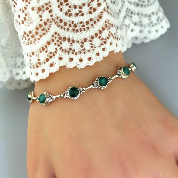 smaragdy náramok v striebre - nár-smar-01 image